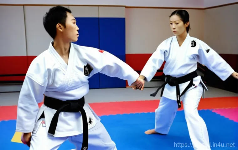 태권도 도장에서의 안전 규정 - **Prompt 1: Elite Taekwondo Sparring with Advanced Protection**
    "A dynamic, wide-angle shot of t...