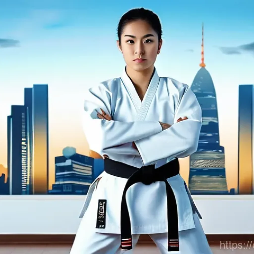 태권도 정신 수양의 중요성 - **Prompt 1: Inner Strength and Focus Amidst Modern Life**
"A diverse adult Taekwondo practitione...