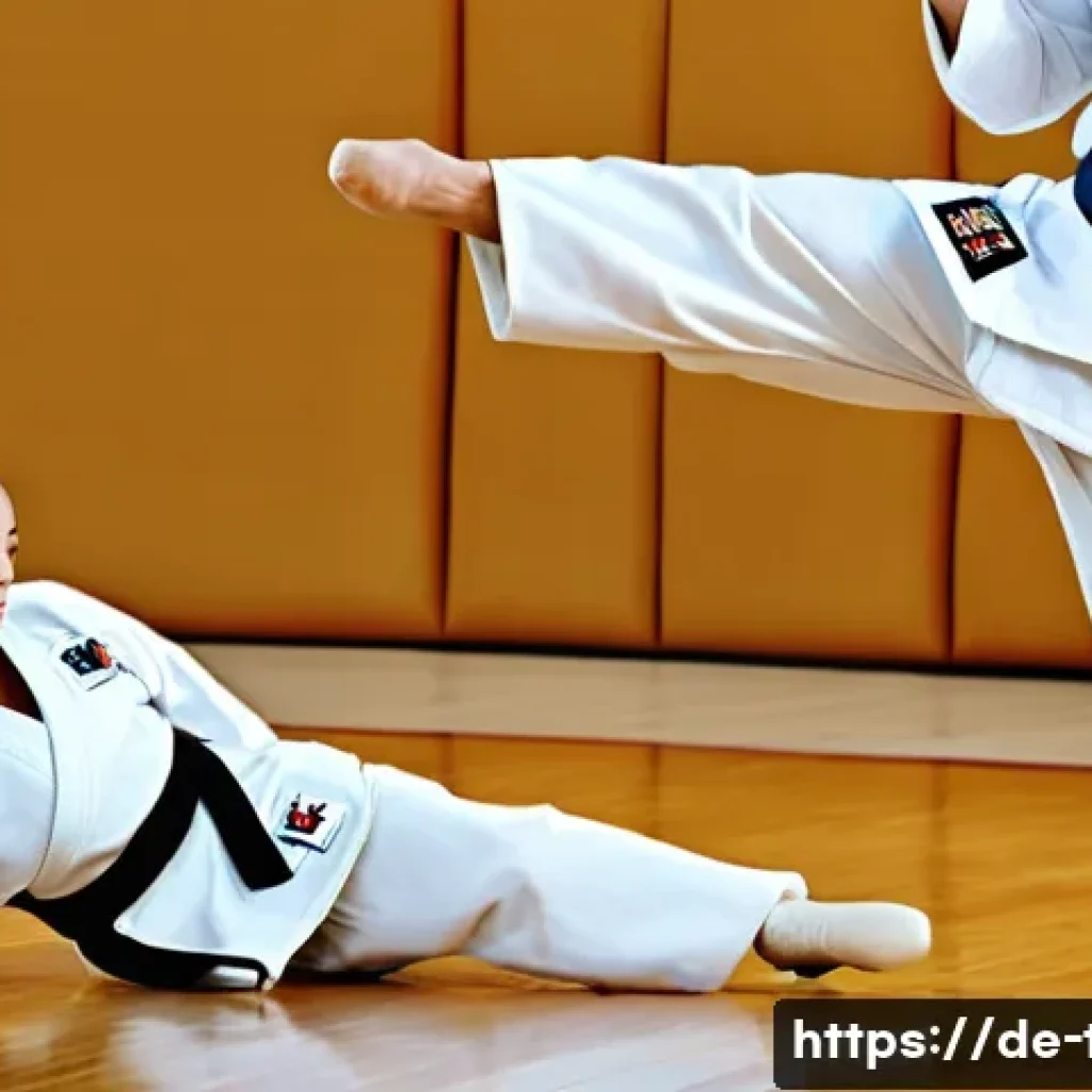 태권도 동작 정확도 높이는 방법 - **Prompt for "Precision in Kick Execution & Body Axis"**:
    "A highly focused adult female Taekwon...